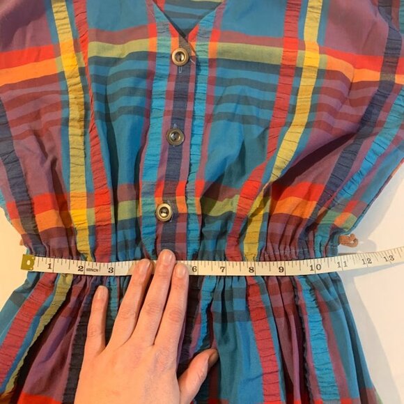 St Michael Plaid Cinch Waist Midi Dress - Picture 6 of 8